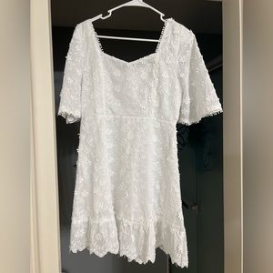 Hazel + Olive white mini dress (Size M)